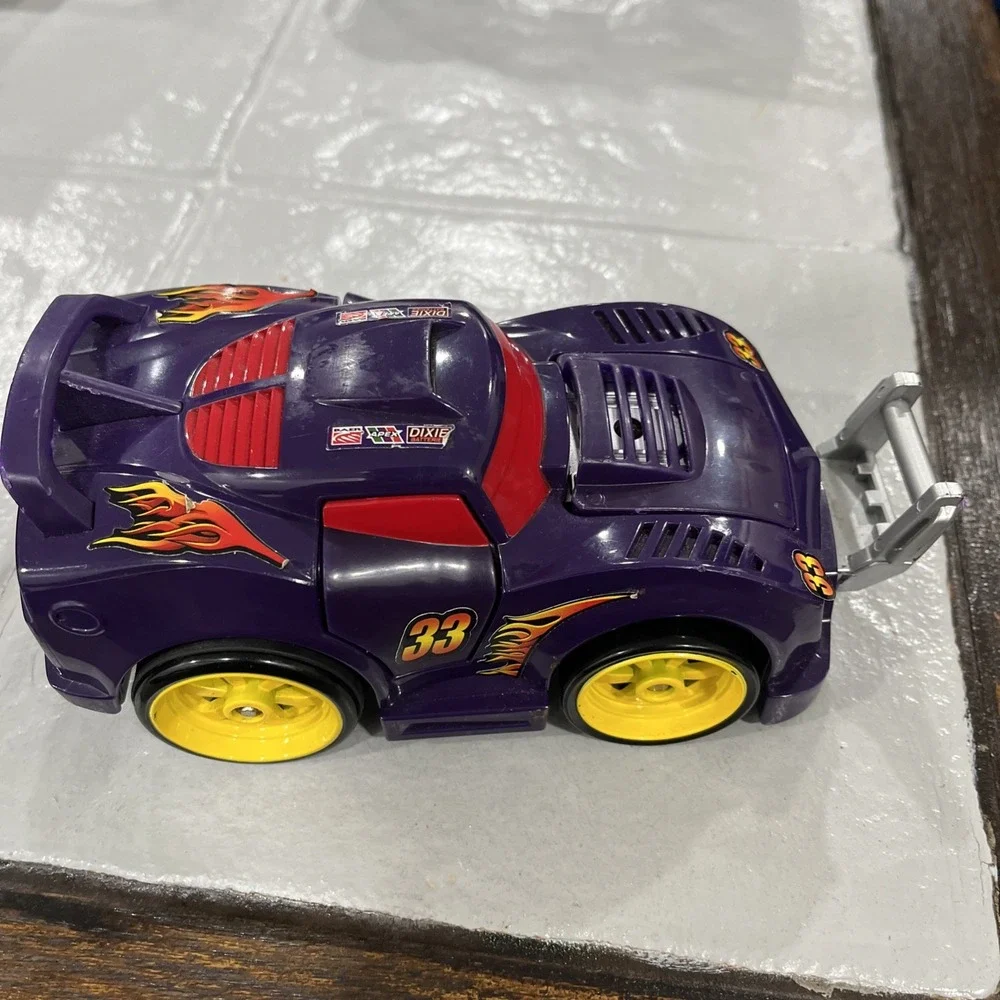 Mattel 2007 Fisher Price Shake N Go Rally Race Crash Ups Purple Orange Car 88#33